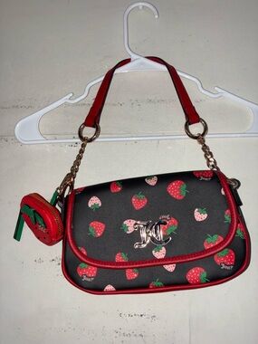 Juicy Couture Strawberry Shoulder Bag w Coin Pouch Y2K Cute